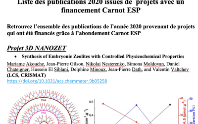 Liste des publications 2020 issues de projets avec un financement Carnot ESP